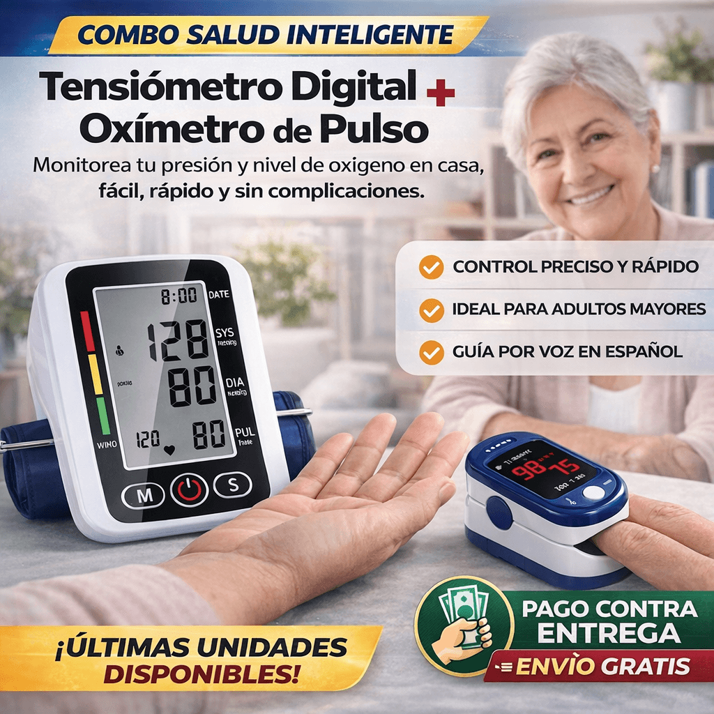 Combo Tensiometro Digital + Oximetro de Pulso