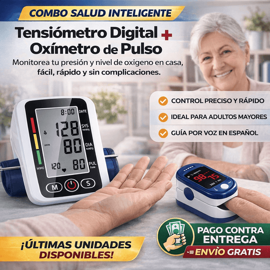 Combo Tensiometro Digital + Oximetro de Pulso